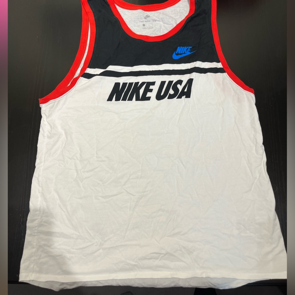 Nike USA Tank Top, Large, Colors: Red, White, Blue